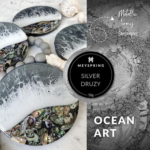 مجموعة MEYSPRING Gemstones Collection مسحوق ميكا لراتنجات الإيبوكسي - 100 جرام - ألوان صبغات إيبوكسي لفن الراتنج، فن الجيود - مسحوق صبغات الراتنج ومسحوق ميكا من درجة مستحضرات التجميل - مجموعة صبغات راتنجات الإيبوكسي in Kuwait