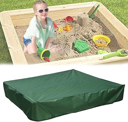 غطاء رمل من Oslimea برباط، مقاس 59.05 بوصة × 59.05 بوصة، غطاء رمل مربع مقاوم للغبار، غطاء حماية لحوض السباحة باللون الأخضر لألعاب الرمل المظلة in Kuwait