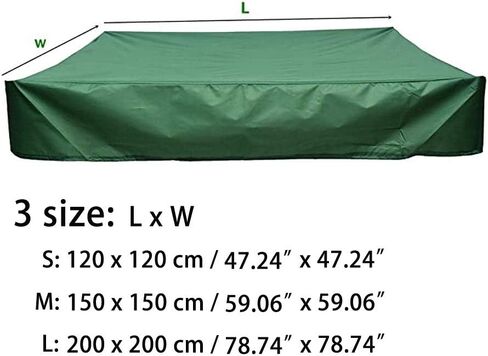 غطاء رمل من Oslimea برباط، مقاس 59.05 بوصة × 59.05 بوصة، غطاء رمل مربع مقاوم للغبار، غطاء حماية لحوض السباحة باللون الأخضر لألعاب الرمل المظلة in Kuwait