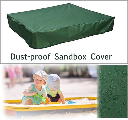 غطاء رمل من Oslimea برباط، مقاس 59.05 بوصة × 59.05 بوصة، غطاء رمل مربع مقاوم للغبار، غطاء حماية لحوض السباحة باللون الأخضر لألعاب الرمل المظلة in Kuwait