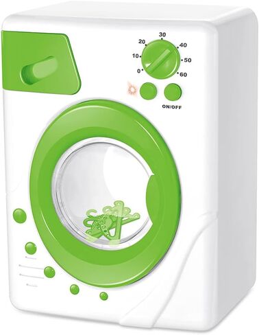 ميسكو مجموعة العاب غسالة ملابس للعب التظاهري للاطفال، مجموعة ادوات غسيل للاطفال الصغار، اضواء واصوات حقيقية، هدية رائعة للاعمار من 3 سنوات فما فوق (اخضر) in Kuwait