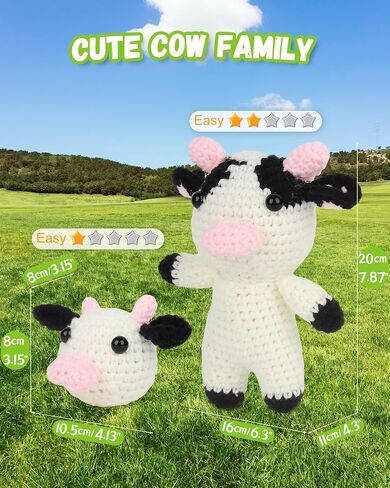 Aeelike 321Pcs Crochet Kit for Beginners, Learn to Crochet Set Include Crochet Hooks,Yarn, Safety Eyes and Noses Polyester Fiber,Crochet Tools and Instruction with Cow PU Leather Storage Bag in Kuwait
