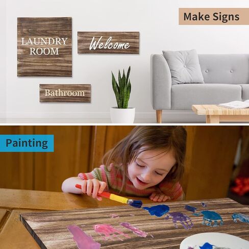 Multifunction Unfinished Pine Wood, Wood for Crafts, Signs, Wall Decorations, Wall Arts, Storage Shelves, 15.7" x 5.9" x 0.59", Set of 3, Natural, Blank Wood Signs for Front Door in Kuwait