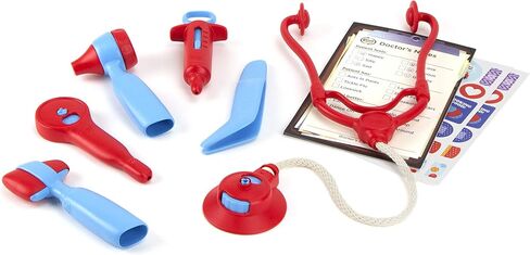 Green Toys Doctor's Kit, Red/Blue - 9 Piece Pretend Play, Motor Skills, Language & Communication Kids Role Play Toy. No BPA, phthalates, PVC. Dishwasher Safe, Recycled Plastic, Made in USA. in Saudi Arabia