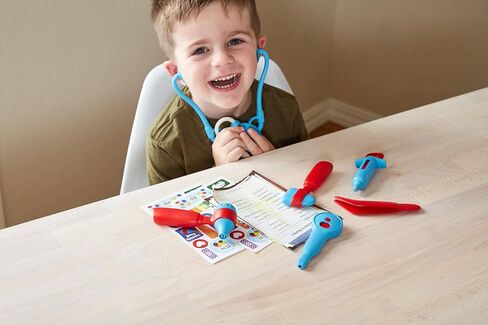 Green Toys Doctor's Kit, Red/Blue - 9 Piece Pretend Play, Motor Skills, Language & Communication Kids Role Play Toy. No BPA, phthalates, PVC. Dishwasher Safe, Recycled Plastic, Made in USA. in Saudi Arabia
