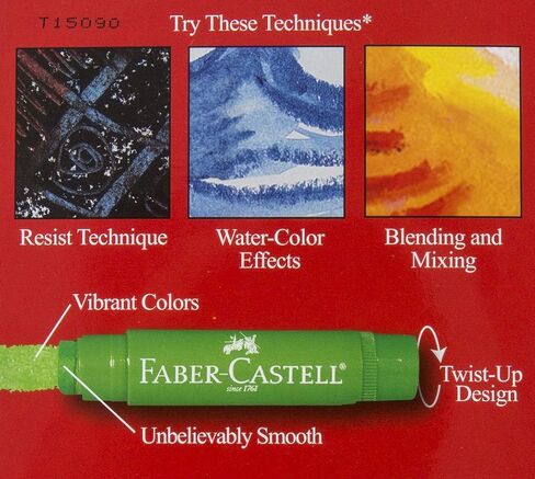 Faber-Castell Gel Sticks - 12 Twistable Watercolor Crayons for Kids with Brush - Watercolors for Kids in Saudi Arabia