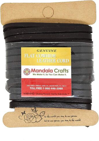 Mandala Crafts Black Leather Cord for Jewelry Making - 8.5 Yds 2mm Leather Strips for Crafts Braiding - Flat Genuine Leather Cord String Straps for Leather Boot Laces in Kuwait
