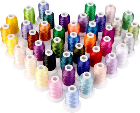 42 Colors Embroidery Machine Thread, 500M (550Y) Each Spool Polyester Thread for Sewing & Embroidery, Embroidery Floss for Home Brother Babylock Janome Singer Pfaff Husqvarna Bernina Sewing Machine in Saudi Arabia