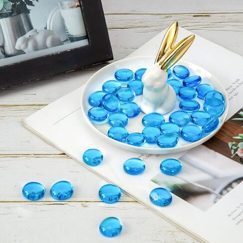 كرات زجاجية مسطحة من FUTUREPLUSX، 5 رطل 500 قطعة من الأحجار الكريمة المسطحة الشفافة وحصى حوض السمك الشفاف وحشو المزهرية ونثر الطاولة in Kuwait