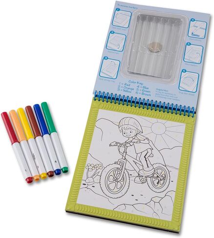 Melissa & Doug On the Go Color by Numbers Kids' Design Boards: Playtime, Construction, Sports, and More - Party Favors, Stocking Stuffers, Travel Toys, Coloring Books For Kids Ages 5+ in Saudi Arabia