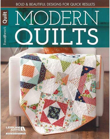 LEISURE ARTS Fons and Porter Modern Quilts Book, 11 Contemporary Quilt Patterns, Bold Geometric Designs, Carefully Planned and Stash-Friendly Options, 64 Pages Softcover in Kuwait