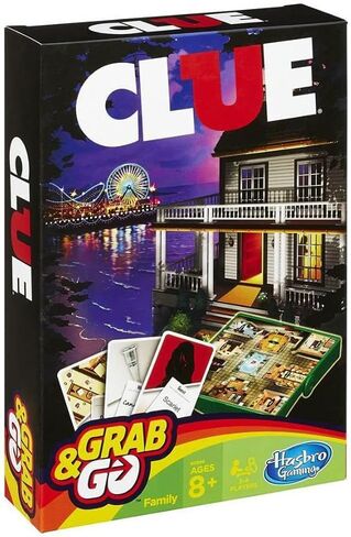 Hasbro Family Grab and Go Variety Pack Bundle: Clue, Monopoly, Connect 4 and Hungry Hungry Hippos Travel sized Board Games (4 Items) in Saudi Arabia