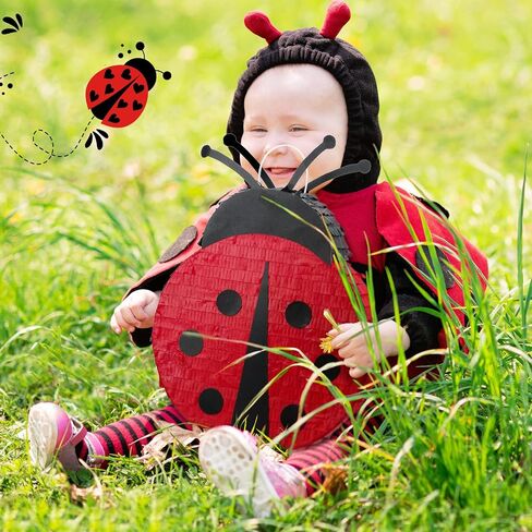 Charniol Ladybug Pinata with a Blindfold and Bat Confetti Ladybug Party Decorations for Birthday Party Summer Theme Parties Carnival Decorations, 15.75x11.42x2.76 Inches in Saudi Arabia