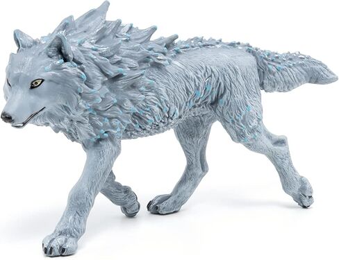 Papo -Hand-Painted - Figurine -Medieval-Fantasy -Ice Wolf -36033 - Collectible - for Children - Suitable for Boys and Girls - from 3 Years Old , Gray in Kuwait