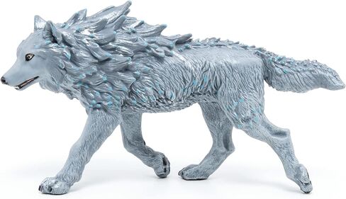 Papo -Hand-Painted - Figurine -Medieval-Fantasy -Ice Wolf -36033 - Collectible - for Children - Suitable for Boys and Girls - from 3 Years Old , Gray in Kuwait