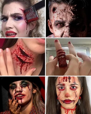 Roizefar Halloween SFX Makeup Kit,8 Colors Professional Special Effect Face Body Paint Palette with Scar Wax,Fake Blood Cream with Brushes,Spatula Tool,Stipple Sponge for Christmas Gifts,Cosplay in Kuwait