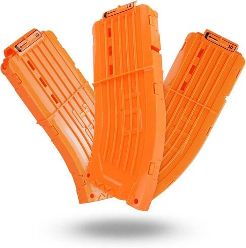 EKIND 10 Darts Banana Curved Clips, Soft Bullet Quick Reload Clips Compatible for Nerf Elite Magazine Toy Gun (Orange, Pack of 3) in Kuwait