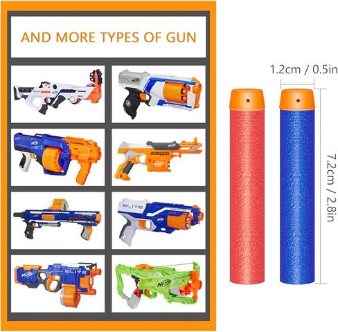 Forliver Refill Darts, 500 Pack Refill Bullets Compatible with Nerf Guns for Nerf N-Strike Elite Series Blasters Toy Guns. Children Kids Birthday Christmas Role Play Nerf Battle Game Gift in Kuwait