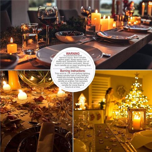 1000 قطعة من ملصقات التحذير من الشموع البيضاء مقاس 1.5 انش مقاومة للماء لملصقات شموع برطمانات الشموع التي تصنعها بنفسك in Kuwait