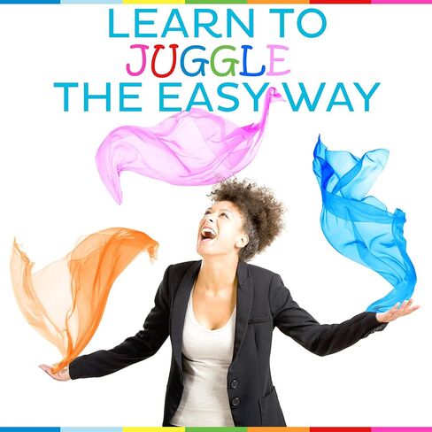 BASIC CONCEPTS Juggling Scarves (21 Pack), Play Scarves for Teens (7 Vibrant Colors), Dancing Scarves for Music and Movement, Fun Juggling Sets, Cool Rainbow Scarves Dance Props in Kuwait