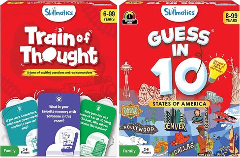 Skillmatics Guess in 10 Animal Planet & Train of Thought Bundle, Games for Kids, Teens and Adults, Gifts for Boys and Girls Ages 6, 7, 8, 9 and Up in Kuwait