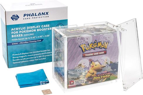 Phalanx Booster Box Acrylic Display Case for Pokemon Booster Box - Premium Acrylic Magnetic Box 99% UV Protection with Microfiber Cloth & Rubber Feet (Cards Not Included) in Kuwait