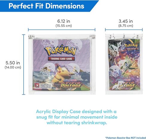 Phalanx Booster Box Acrylic Display Case for Pokemon Booster Box - Premium Acrylic Magnetic Box 99% UV Protection with Microfiber Cloth & Rubber Feet (Cards Not Included) in Kuwait