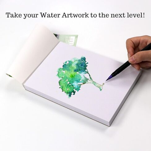 Bellofy Water Coloring Paper Journal - Painting Paper for Kids w/Cold Press Watercolor Paper Finish - 5.8x8.3 in - 130 IB 190 GSM - Watercolor Paper Kids & Artists Will Love - Art Paper for Wet Media in Kuwait