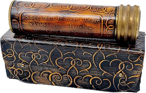 مشكال نحاسي عتيق مصنوع يدويا مع صندوق جلد وعدسة عاكسة ثلاثية الابعاد، مظهر عتيق، مشهد بلمسة نهائية عتيقة للاطفال والاصدقاء والاطفال هدية عيد الحب in Kuwait