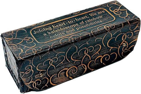 مشكال نحاسي عتيق مصنوع يدويا مع صندوق جلد وعدسة عاكسة ثلاثية الابعاد، مظهر عتيق، مشهد بلمسة نهائية عتيقة للاطفال والاصدقاء والاطفال هدية عيد الحب in Kuwait