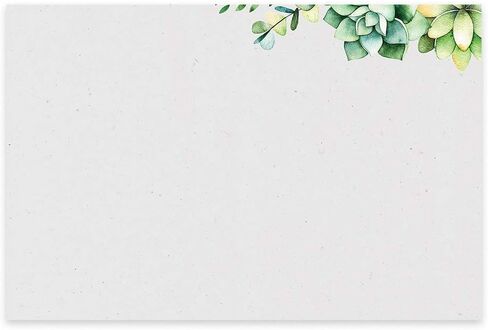 Succulents Recipe Cards, Set of 50, Water Resistant - Stunning Watercolor Greenery Motif for Nature Lovers (4x6 in. - Rounded Edges) in Kuwait