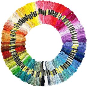 Vilihkc Rainbow Color Embroidery Floss 447 Skeins Per Pack with Cotton for Cross Stitch Threads Bracelet Yarn Craft Floss Embroidery Floss Set