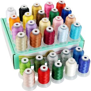New brothread 30 Colors Polyester Embroidery Machine Thread Kit 500M (550Y) Each Spool - Colors Compatible with Janome and Robison-Anton Colors - Assortment 2 in Kuwait