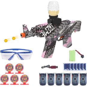 Electric Gel Ball Blaster Toy, High Speed Automatic Splatter Ball Blaster with 60000 Water Beads and Goggles, Rechargeable Splatter Ball Toys for Outdoor Activities Game Party Favors-Ages 10+ in Saudi Arabia