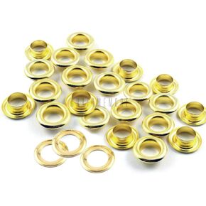CRAFTMEMORE 5/16" (8MM) Hole 100 Sets Grommets Eyelets with Washers for Shoes, Bead Cores, Clothes, Leather, Canvas (Antique Brass)