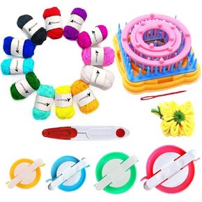 Knewmart Weaving Loom Kit, 8pcs Flower Maker Wool Knitting Ball Maker Weaving Tools Knitting Craft Weaver Loom - with Needle (Flower Maker) in Saudi Arabia