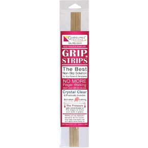 Guidelines4quilting Grip Strips - Non Slip Solution for Your Quilting Rulers and Templates - Crystal Clear, Peel and Stick Strips, 6 per Package. Repositionable and Leaves No Residue. Made in USA