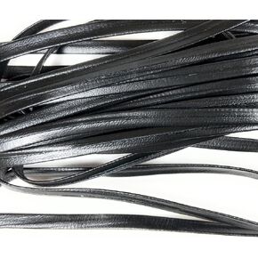 Black Faux Leather Strapping Trims 1/4" (7mm) Folded Vinyl Leather Trim 5 Yards in Saudi Arabia