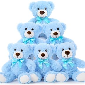 MorisMos Teddy Bear Bulk 6 Packs Teddy Bear Stuffed Animal 14" Small Teddy Bear for Baby Shower, Wedding Party, Light Brown