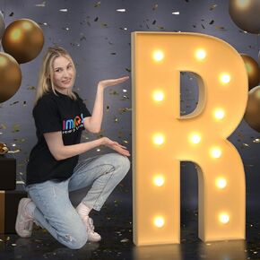 imprsv Marquee Light Up Letters, Mosaic Letters 3FT Marquee Letters for Baby Shower Engagement Graduation Party Decor, Large Marquee Letters for Party Decorations, Letter O (Need to Assemble)