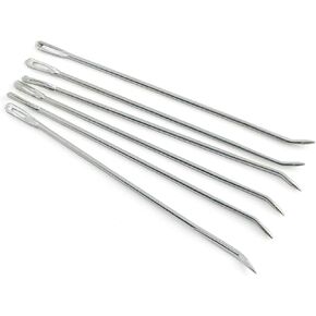 PZRT 6 pcs Carbon Steel Galvanized Large Eye Long Needle Hemp Bag Sewing Needle in Kuwait