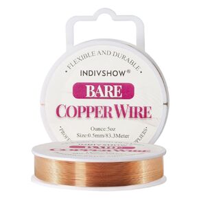 INDIVSHOW 16 Gauge Bare Copper Wire for Jewelry Making, Carving, and Gemstone Metal Packaging Soft,for Crafts, Garden, and More & 1.3mm/39FT
