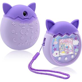 حافظة من السيليكون من Winceed لجهاز ألعاب الحيوانات الأليفة الافتراضية Tamagotchi Pix، غطاء واقٍ لجلد Tamagotchi Pix مع حزام يد (فيروزي+وردي) in Kuwait