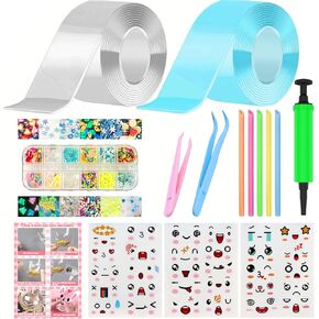 Nano Tape Bubble kit for Kids,2 Roll Bubble Tape,Balloons Nano Tape Bubbles Kit Nano Bubble Tape Nano Tape Kit Nano Tape Squishy Kit Bloonie Bubble White Bulk Bubble for Kids (Green + Transparent)
