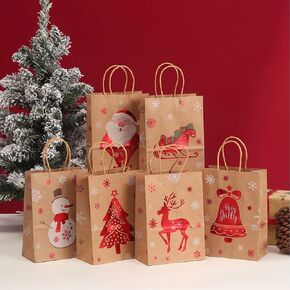 HAJCWH 18 PCS Christmas Party Supplies Party Bags,Candy Bags for Christmas Party,Paper Tote Bags Party Favor Bags for Kids Christmas Party Supplies Decorations. in Saudi Arabia