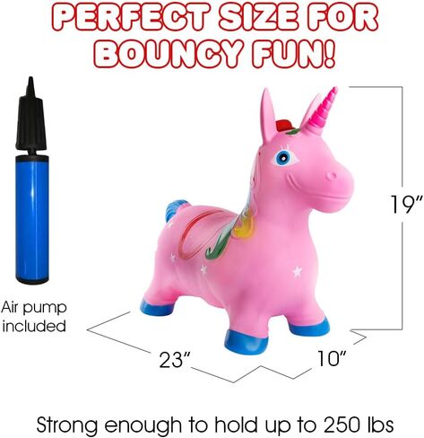 قادوس حصان نطاط من ArtCreativity مع موسيقى، ركوب على حصان مطاطي للعب النشط في الأماكن المغلقة أو الهواء الطلق، لعبة حصان قابلة للنفخ للأطفال (تشمل المضخة) in Kuwait