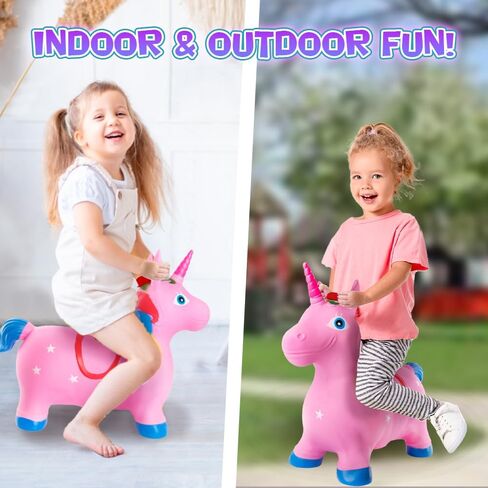 قادوس حصان نطاط من ArtCreativity مع موسيقى، ركوب على حصان مطاطي للعب النشط في الأماكن المغلقة أو الهواء الطلق، لعبة حصان قابلة للنفخ للأطفال (تشمل المضخة) in Kuwait