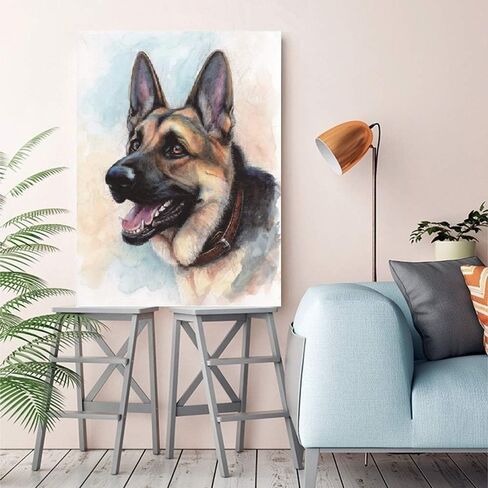 SUNKOO الماس اللوحة الراعي الألماني مجموعات للبالغين، الحفر الكامل الكلب الطلاء مع الماس التطريز مجموعات الفنون لديكور الجدار، 12 × 16 بوصة in Kuwait