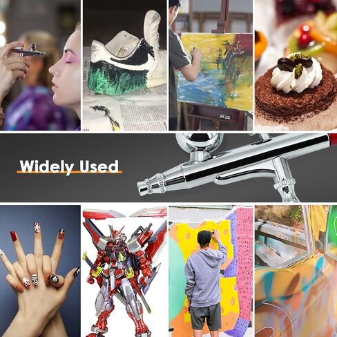 Airbrush Multi-Purpose Professional Kit with 2 Nozzle Sets (0.3 & 0.5mm Needles, Fluid Tips and Air Caps),Dual-Action Gravity Feed Air Brush Sets,20cc 40cc Cup,Cutaway Handle in Kuwait