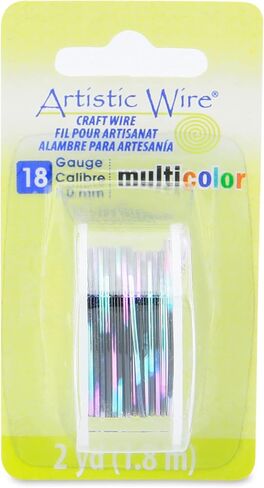 Artistic Wire Multicolor, 18 Gauge Tarnish Resistant Colored Copper Craft Jewelry Wrapping Wire Wire, Silver, Gold, Black, 2 yd in Saudi Arabia